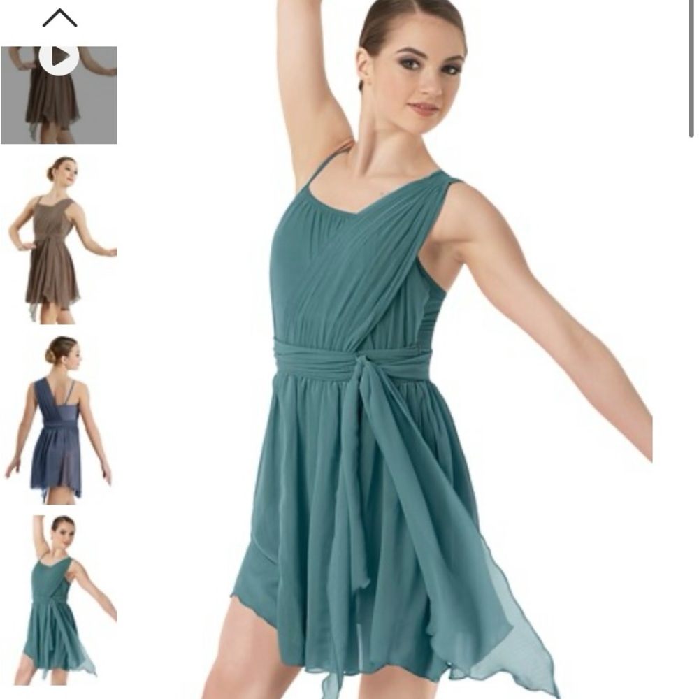 Dancewear solutions dress for performance dirty teal contemporary/lyrical